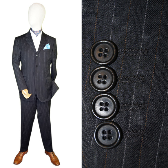 COPPLEY 41R 34W CHARCOAL GRAY PINSTRIPE SUIT